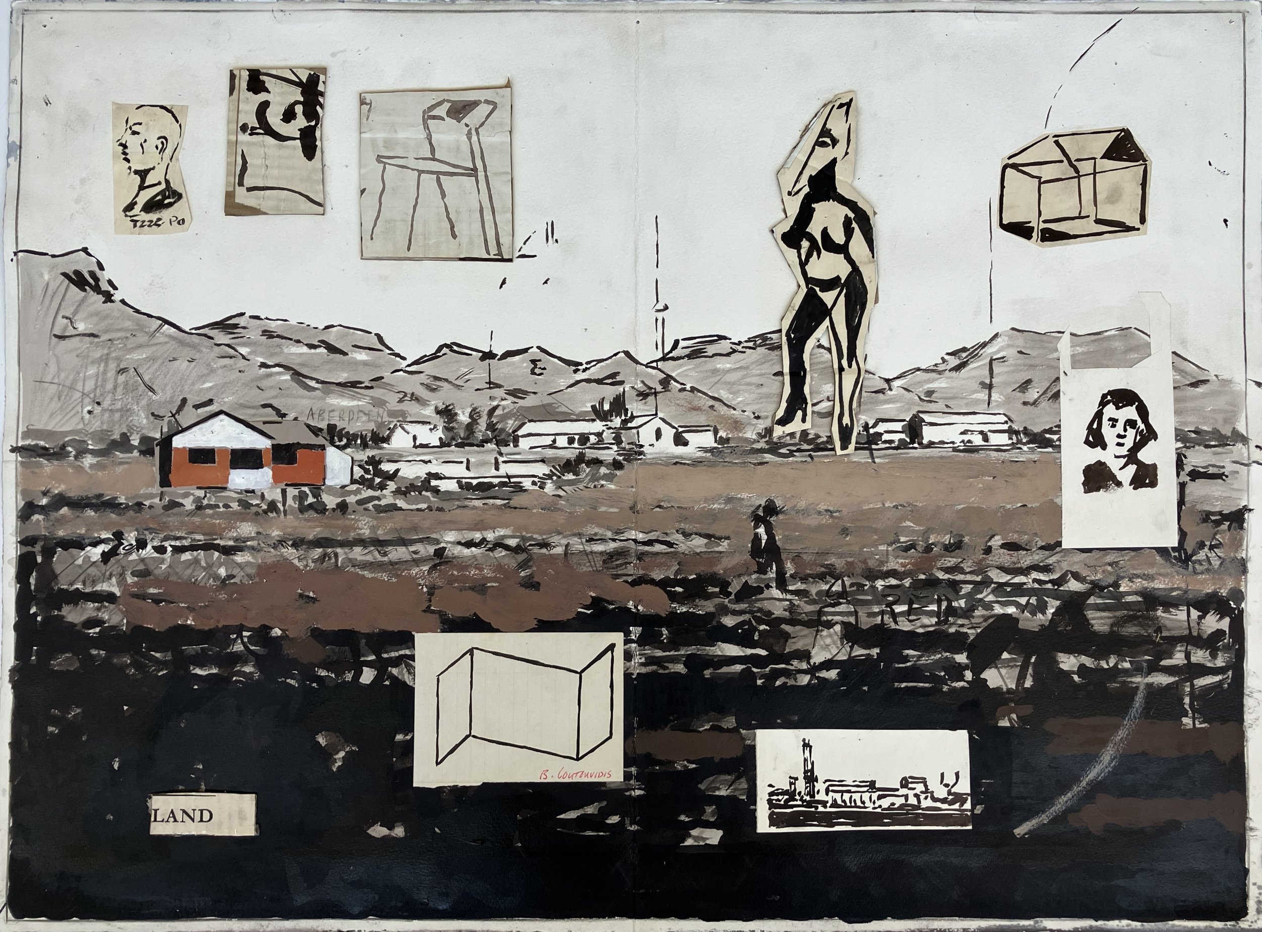 Ben Coutouvidis, Landscape with Still Life Figures, (medium)