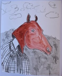 Colbert Mashile Horse Head India Ink and Watercolouof1  (2)