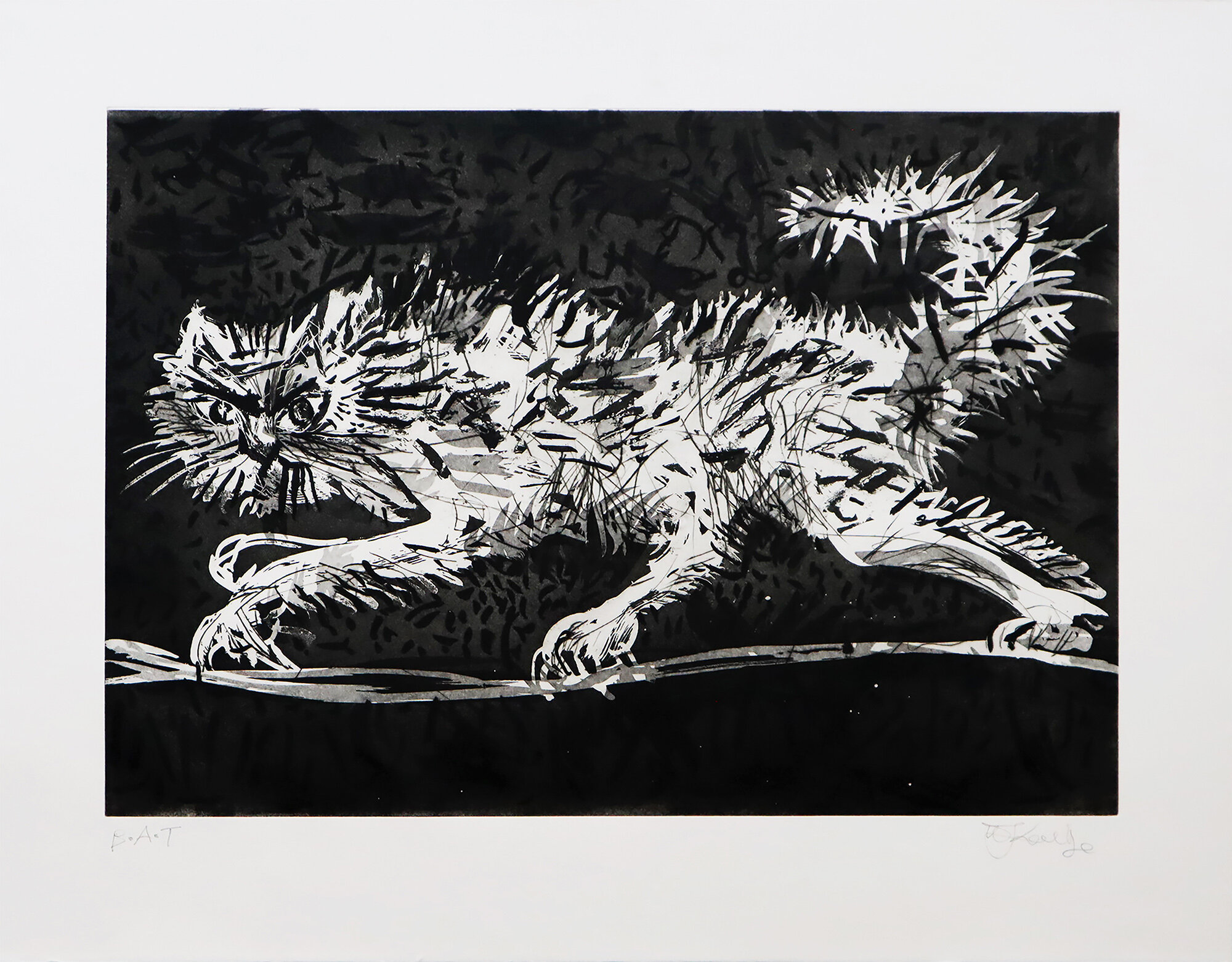 William Kentridge - Another Cat - Aquatint , 2020
