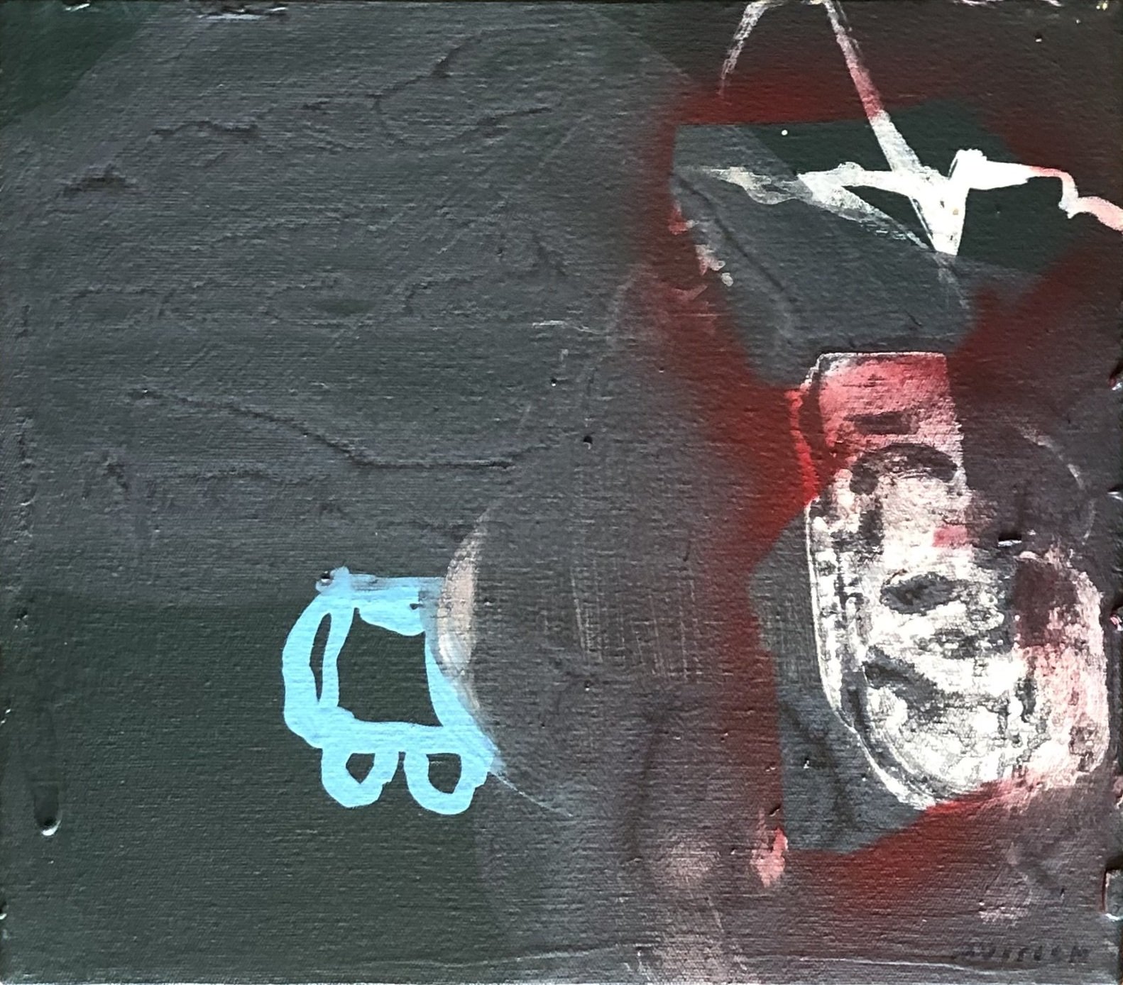 Mary Visser, Wheelie,  and Spray paint on Canvas