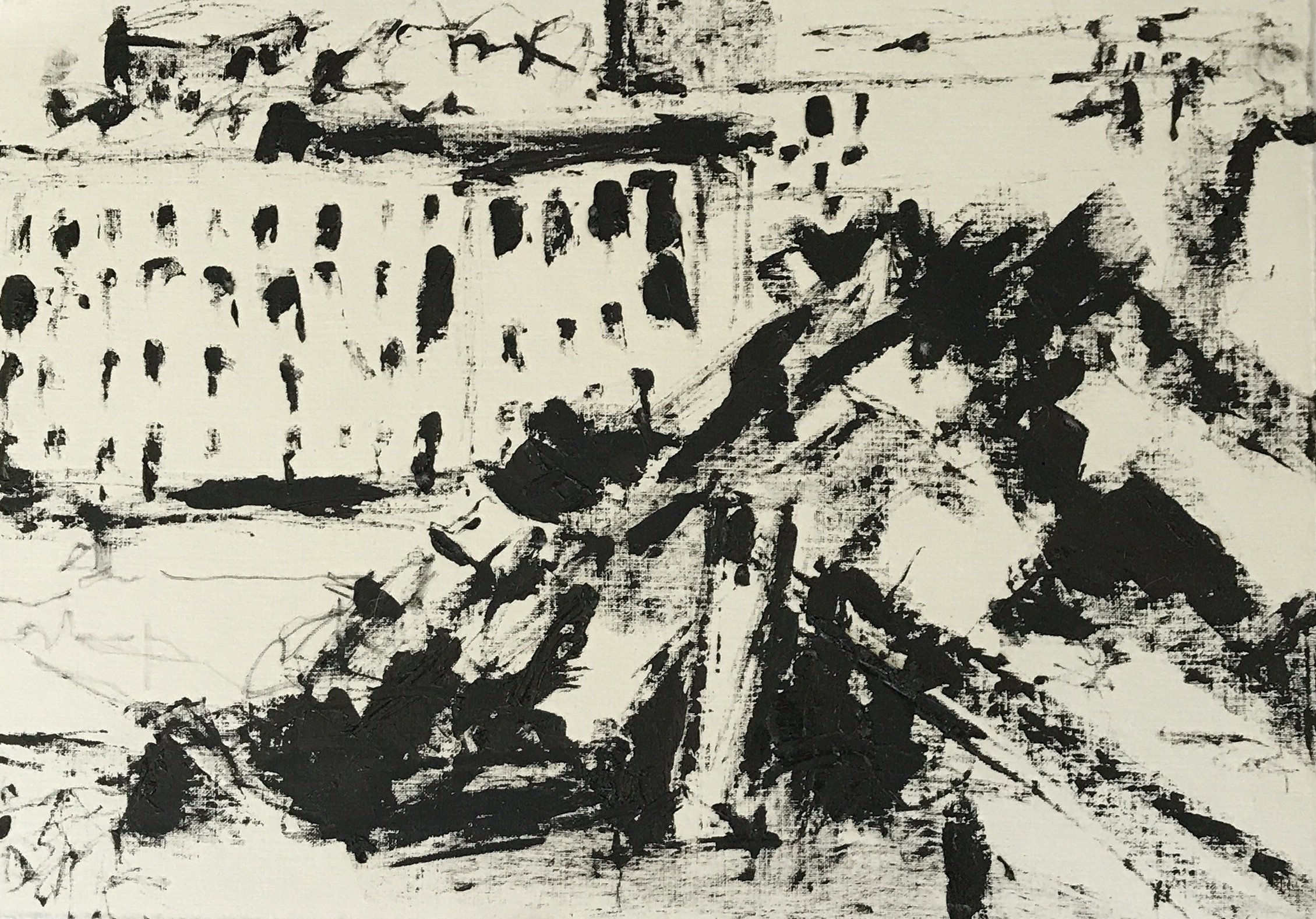 Gwen Van Embden, Dump, Oil on Paper